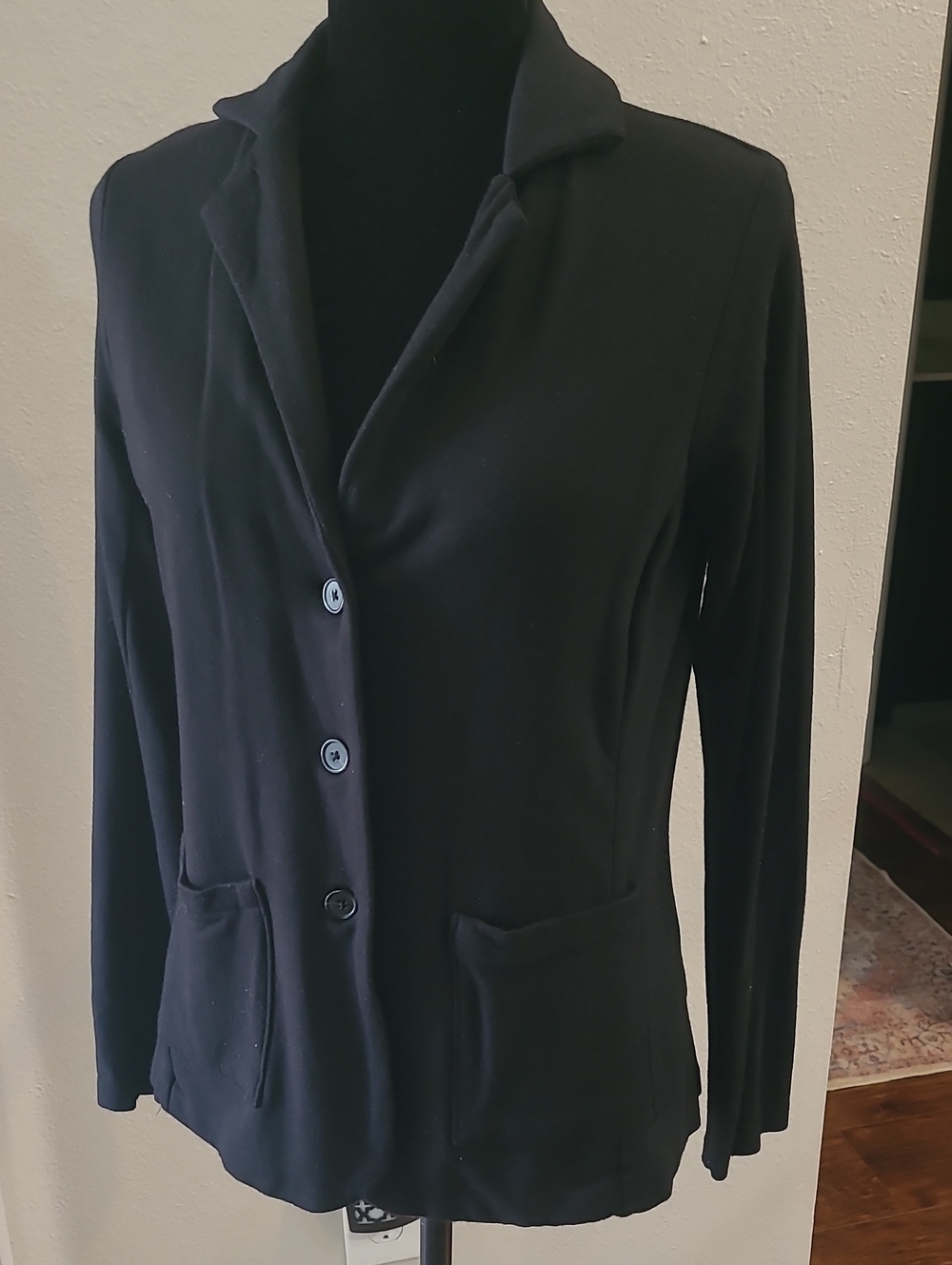 Tahari Black Ray9n Soft  Women's Knit Blazer Jacket Size L
